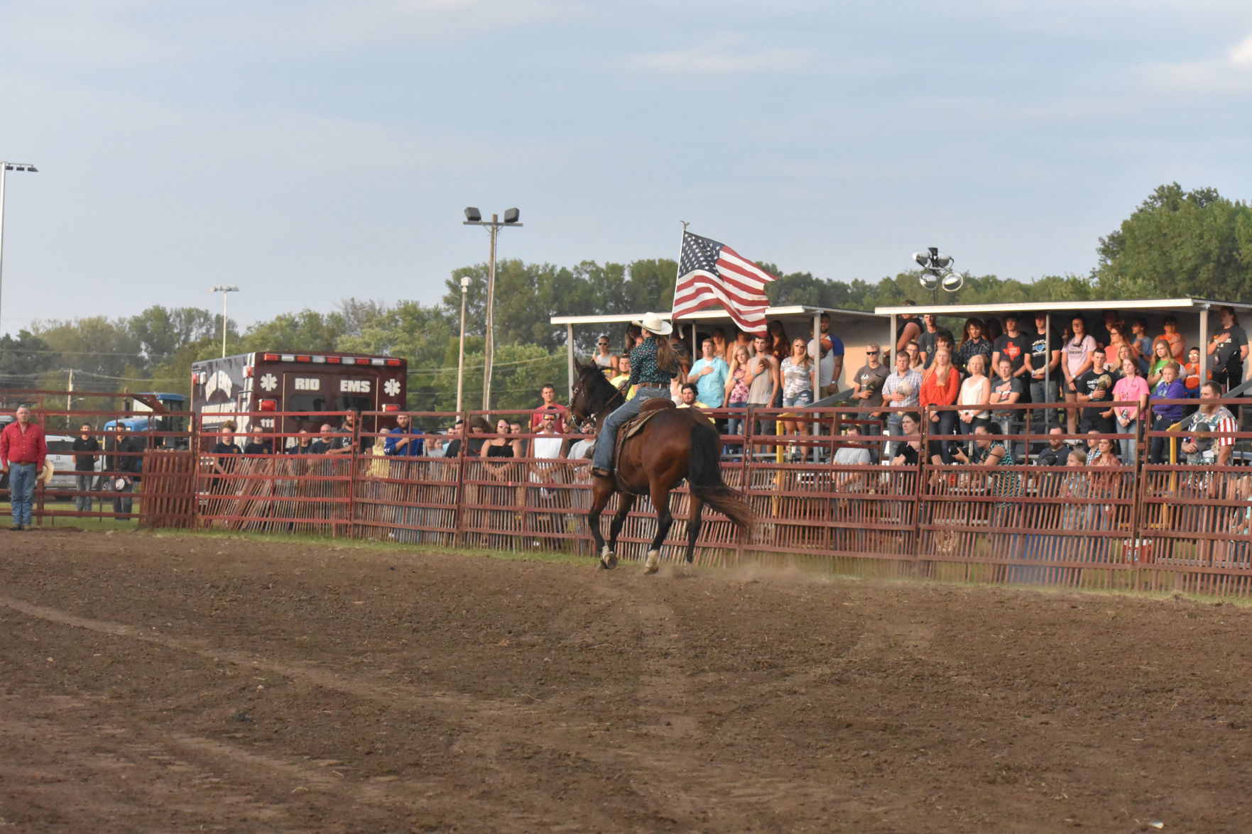 Chase Kite carries the flag
